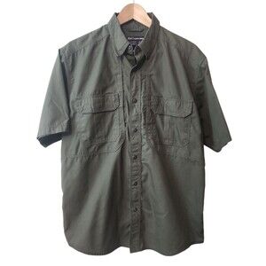 511 Tactical Shirt Men's Medium Short Sleeve Button Down Dark Green Vented